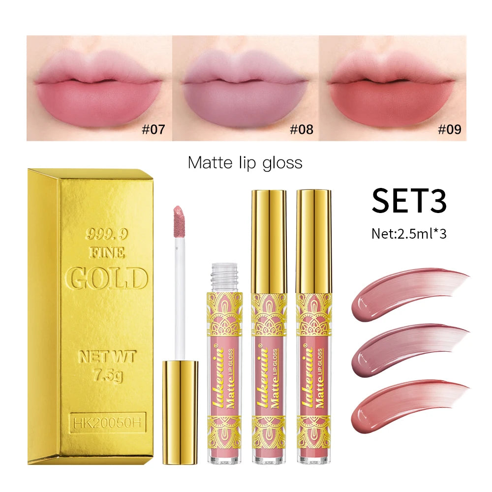 Golden Bar Luxury Lipstick Timeless Velvety Smooth Finish Intense Color Stay Smudge-Proof & Waterproof Valentines Day Gift for H - Kimlud