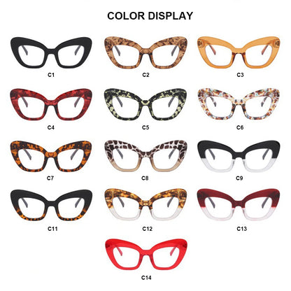 Cat Eye Anti Blue Light Eyewear Frame Women Oversized Vintage Clear Lens Leopard Eyeglasses Frame Computer Prescription...