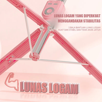 1.3m Portable Selfie Stick Retractable Tripod Phone Stand with Dual Fill Lights 360° Rotating Photography Live Streaming Devices