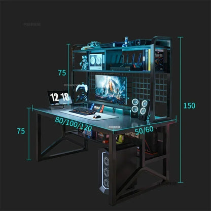 Home Office Table For Pc Gaming Desk Simple Desktop Computer Desks With Bookshelf Furniture Creative Reading Desk Gamer Table X