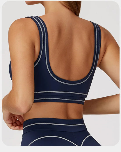 Breathable Yoga Bra Color Contrast Sports Bra Shockproof Gym Fitness Underwear High Strength Workout Top Female Sports...