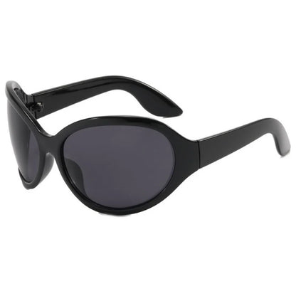 Motorcycle Fashion Brand Y2K Punk Sunglasses Goggle New Women Men Oval Sports Sun Glasses Female Oversized Driving Goggles - Kimlud
