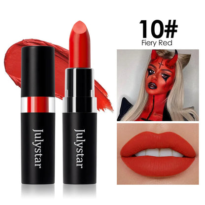 12 Colors Waterproof Blue Matte Lipstick Makeup Green Black Lipstick Long-lasting Purple Lip Stick Halloween Cosmetics for Women