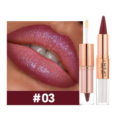 Sexy Red Black Lipstick Waterproof Lipliner Makeup Black Purple Rose Double Head Matte Lipgloss Tapered Lip Liner...