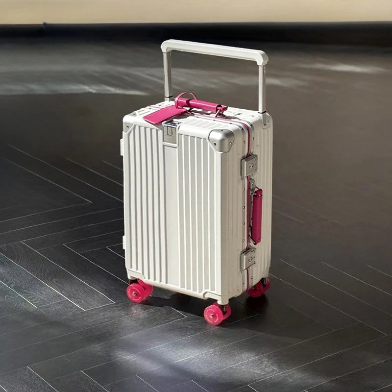 20/24/26/28 Inch Fashion Wide Handle Travel Suitcase Luggage with Cup Holder Suitcase Trip Cabin TSA Customs Lock Trolley Case