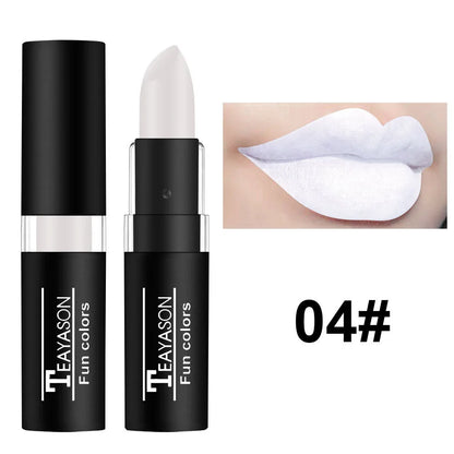 1Pcs Long Lasting Pigment Nude Purple Black Blue Red Green Lipstick Waterproof Velvet Matte Luxury Lips Makeup Cosmetics