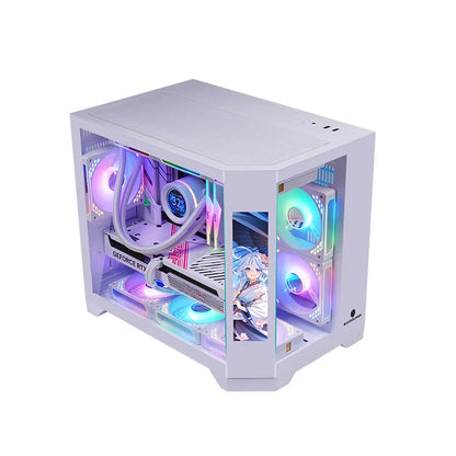 WJCOOLMAN Dreamer secondary screen version sea view room computer case M-ATX desktop computer case supports 360 water cooling