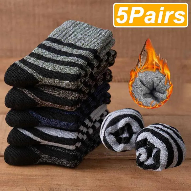 5Pairs Winter Thicken Wool Merino Socks Women Towel Keep Warm Winter Socks Cotton New Year Christmas Gift Russia Socks...