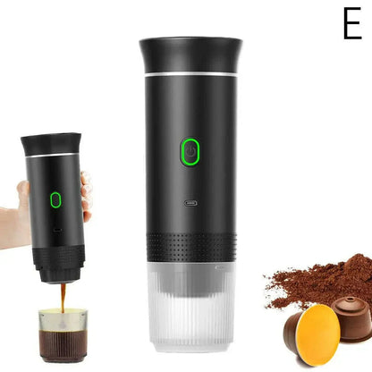 Electric Portable Coffee Machine Portable Italian Espresso Machine for Car & Home 3-in-1 Capsule Powder Travel Coffee Maker