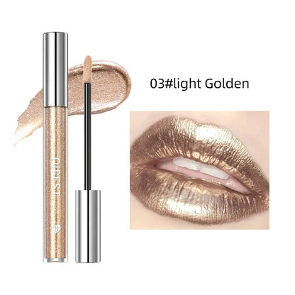 Diamond Liquid Lipstick Moisturizing Long-Lasting Makeup Mirror Gloss Sparkling Pink Lip Glaze Non Stick Cup Lip Gloss...