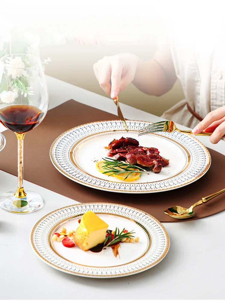 European style ceramic desserts, salad plates, restaurants, light luxury dishes, kitchen utensils - Kimlud