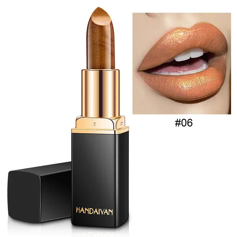 Handaiyan 9 Colors Glitter Matte Velvet Nude Lipstick Shimmer Sexy Red Pigments Makeup Long Lasting Waterproof Profissional