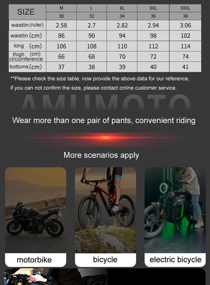 AMU Motorcycle Quick Take Off Waterproof Windproof Thermal Protective Pants Gor Men And Women