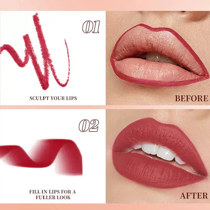 6-color mini lip liner and lipstick pencil, long-lasting waterproof 2-in-1 lip liner and lipstick, sexy matte finish. |...
