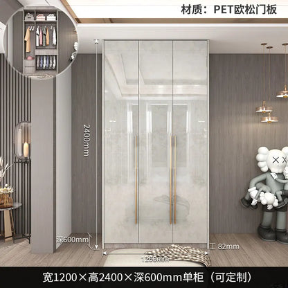 Support Storage Wardrobes Glass Door Shelves Organizers Luxury Wardrobe Bedroom Storage ClothesCupboard Armoires home Furniture - Kimlud