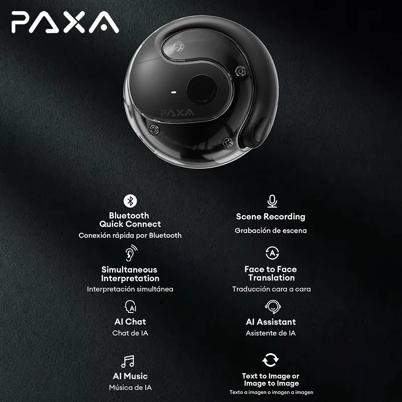 PAXA 2026 Upgraded Wireless Bluetooth AI Translator Earbuds Real-Time Voice Translation Headphones 144 Languages For Travel