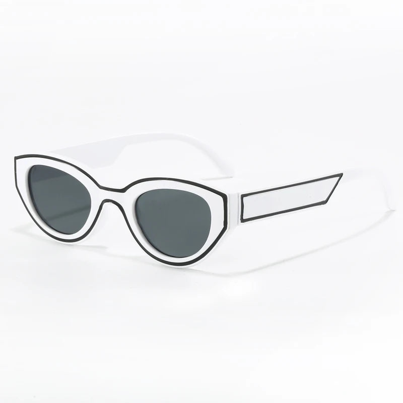 New Trendy Polygon Women Sunglasses Vintage Gradient Candy Color Shades Cat Eye Brand Designer Travelling Eyewear UV400 - Kimlud