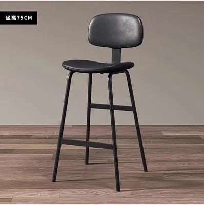 Industrial Style High Stool Soft Bag Relax Wrought Iron Simple Modern Bar Stools Italian Design Taburetes De Bar Bar...