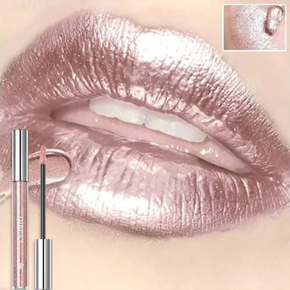 Diamond Liquid Lipstick Moisturizing Long-Lasting Makeup Mirror Gloss Sparkling Pink Lip Glaze Non Stick Cup Lip Gloss...