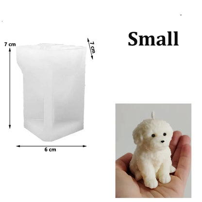 Teddy Dog Candle Mold Cute Animal Pet Puppy Dog Handmade Aromatherapy Plaster Soap Silicone Mould DIY Home Decoration Tools - Kimlud