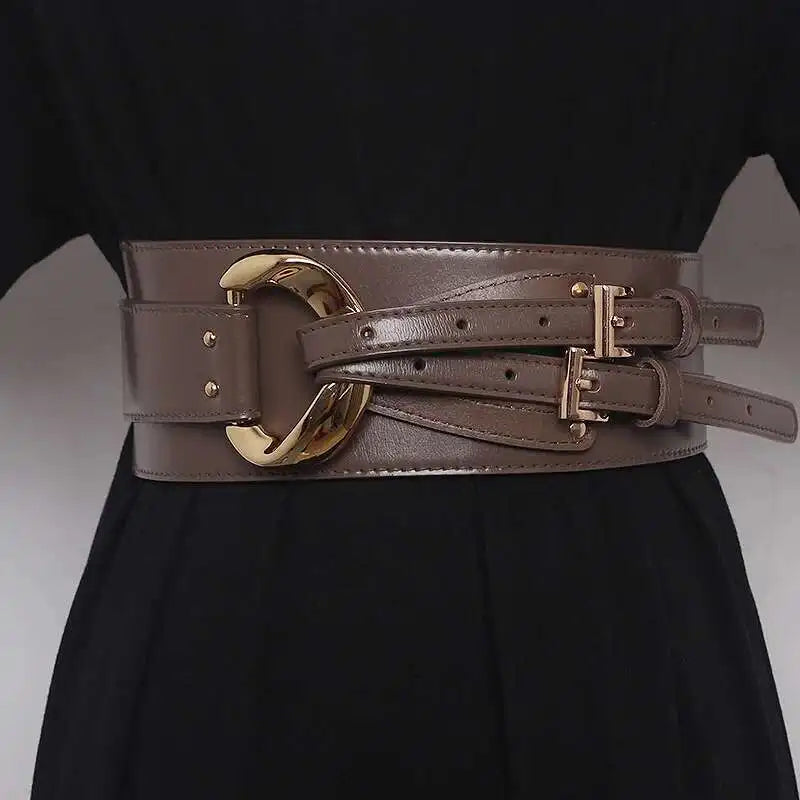 LANMREM Fashion PU Leather Belt Irregular Cowhide Waist Women's Decorative Suit Dress Sweater Waist Belts 2025 New...