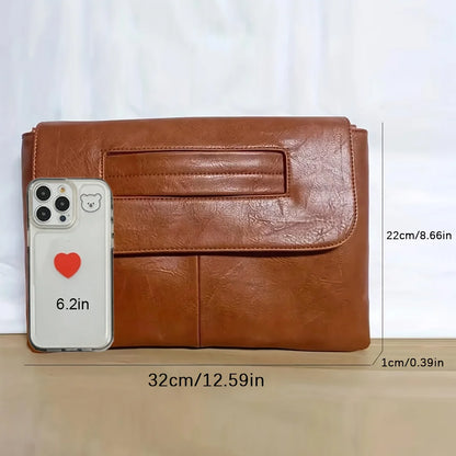 Elegant retro-style handbag with wrist strap, large-capacity ladies' handbag, khaki zipper, perfect for parties and weddings. No