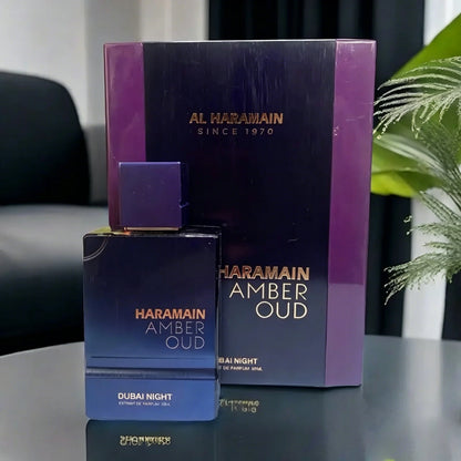 Al Haramain Amber Oud , The deep purple bottle captures the Dubai night sky, with saffron and amber interweaving warmth, ebony and sandalwood blending mysteriously, creating the luxurious and elegant night fragrance of the de - Kimlud