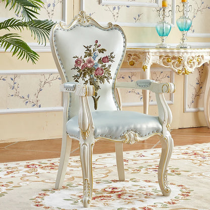 European Solid Wood Dining Chair Princess Lazy Throne Luxury Lounge Chair Fashion Butterfly Ergonomic Muebles Entrance Furniture - Kimlud