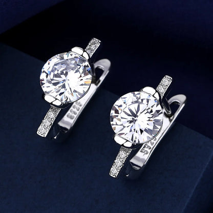 Wholesale Sweet Sapphire Earrings Jewelry Oval Shape Zircon Gemstone Stud Earrings Accessories Women Wedding Engagement...