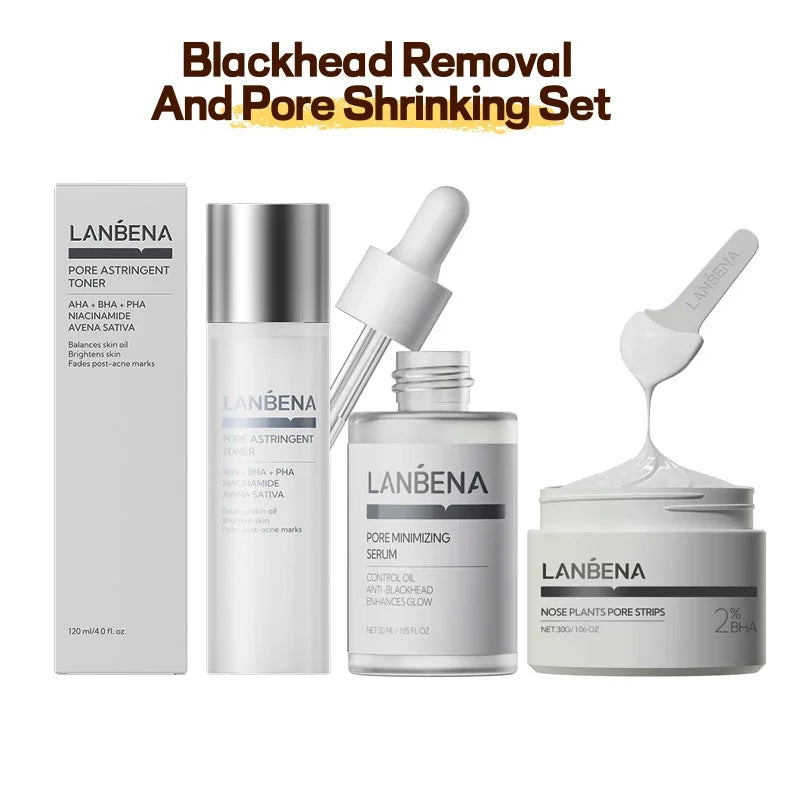 LANBENA Blackhead-Removing Mud Mask Pore-Shrinking Essence Toner Set | Kimlud Premium Lanbena