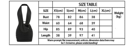 Sexy Halter Deep V Neck Pleated Draped Mini Dress Women Black Sleeveless Backless Metal Buckle Slim Dresses Evening...