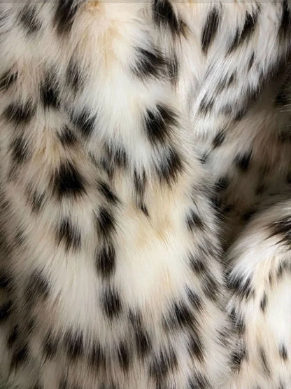 ZADORIN Luxury Belted Long Leopard Faux Fur Coat Woman Y2k Clothes Fashion Lapel Thick Warm Fluffy Jacket Fur Coats Outerwears