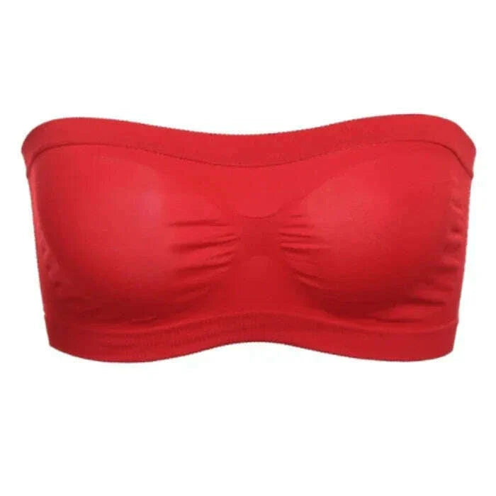 Summer Free Size Tube Invisible Bra Breathable Back Mesh Strapless Crop Top Women Ladies Sexy Bralette Bra Dress Shouderless Top