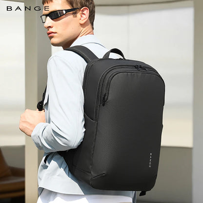 BANGE Simple Design Multi-Pocket Waterproof Business Trip Backpack Men School Bag 15.6 Inch Laptop Bagpacks for Male Back Pack