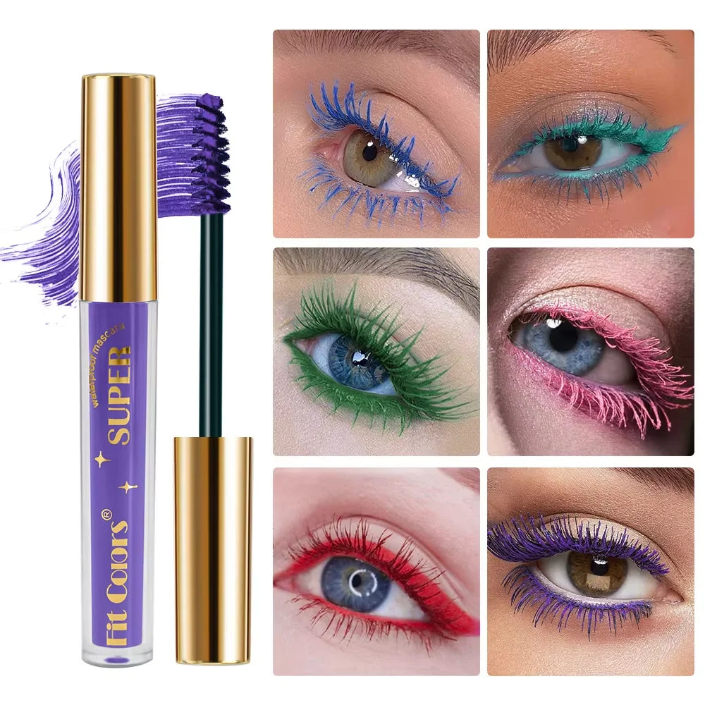 5D Silk Fiber Mascara Lash Color Mascara 12 Colors 3D Mascara Eyelash Extension Thick Lengthening Eye Lashes  Holiday Stage Make