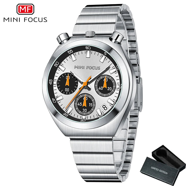 MINI FOCUS Fashion Ladies Watches Top Brand Luxury Multifunction Dial Stainless Steel Strap Elegant Quartz Women Watch Luminous