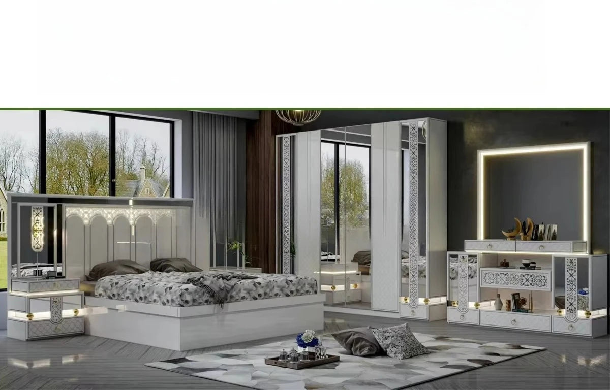 Furniture Bed Master Bedroom Set Paint Melamine MDF Bedroom Set Bedroom Furniture - Kimlud
