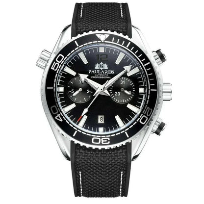 Automatic Watch for Men Mechanical Canvas Rubber Strap Orange Blue Red Multifunction Date Month Reloj Hombre Baratos