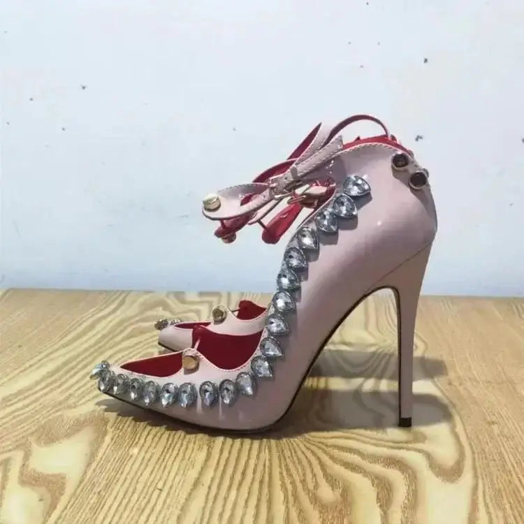 2026 Runway Women Pumps Crystal Metal Decoration High Heels Sandals For Women Luxury Designer Nightclubs Banquets Female Shoes - Kimlud