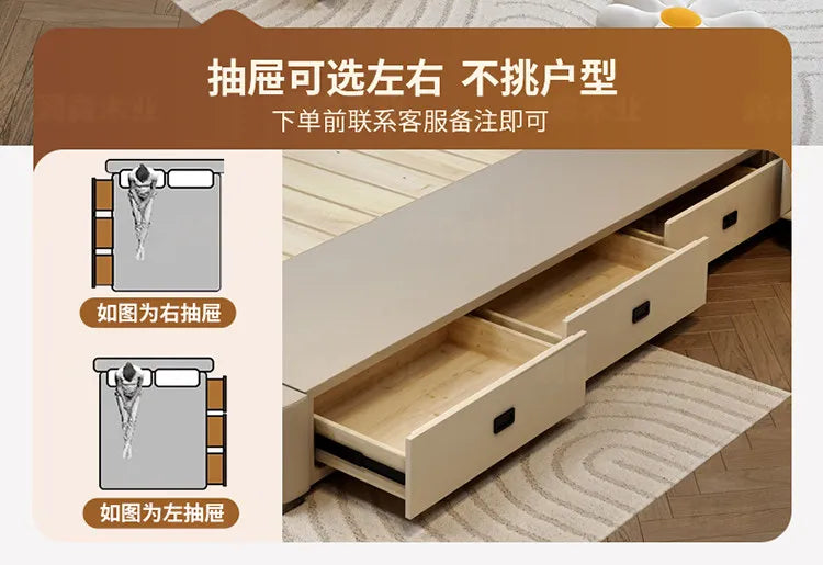 Double 1.8m Beds Storage Headboard Upholstery Minimalist Drawers Beds Frames Multifunctional Muebles Para El Hogar Furniture