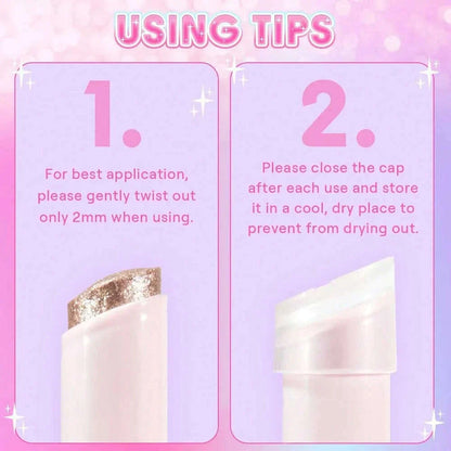 PAGE VINE Crystal Jelly Highlighter Eyeshadow Stick Shiny Multi-colored Pearlescent Shimmer Lip Balm Sparking Shine Face Makeup