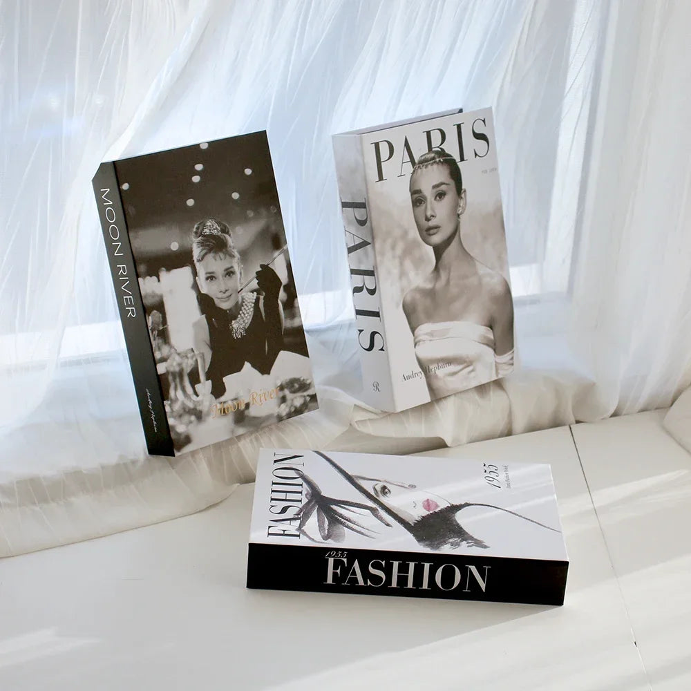 3Pcs Foldable Fashion Fake Books Living Room Decoration Designer Books Coffee Table Ornaments Club Hotel Room Villa Prop Books