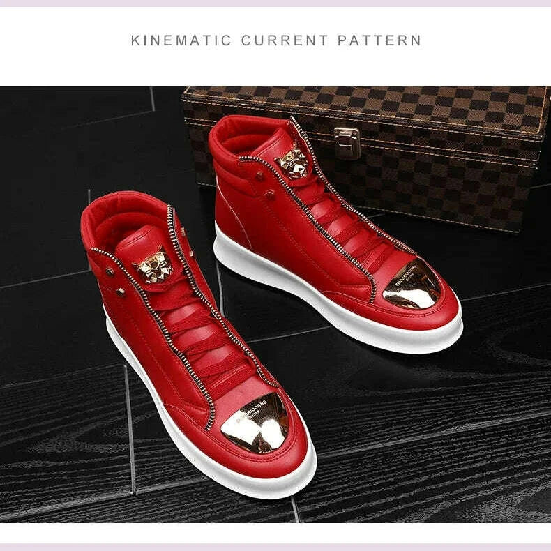 High Top Casual Shoes Men Sneakers 2024 Fashion Skateboard Shoes Leopard Platform Shoe Sport Training Shoes Men's Ankle Boots