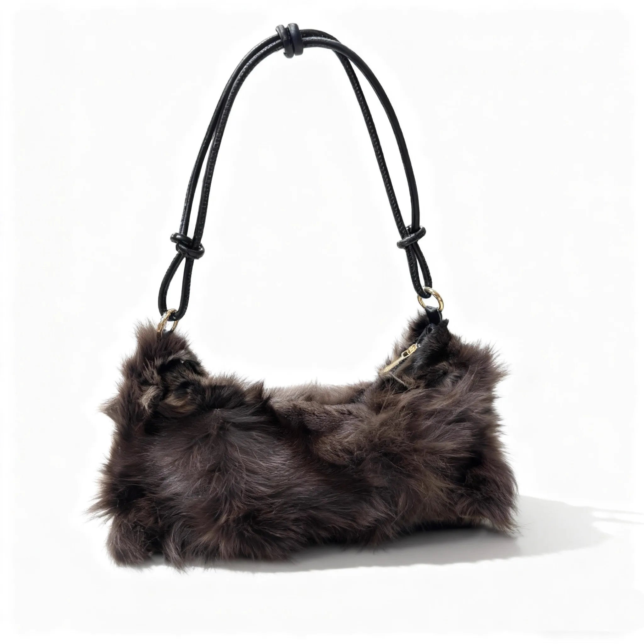 Winter Fox Fur Bag Women's  Bag Fashion  Handbag Ladies Bags Purses Women Shoulder Bag Real Silver Fox Fur Messenger Bags