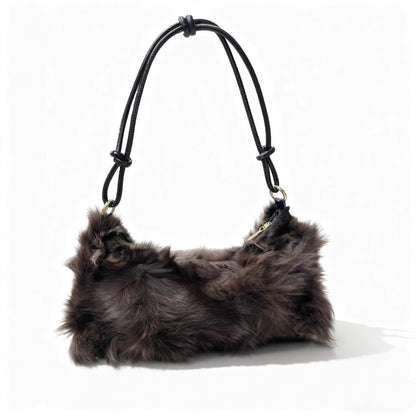 Winter Fox Fur Bag Women's  Bag Fashion  Handbag Ladies Bags Purses Women Shoulder Bag Real Silver Fox Fur Messenger Bags
