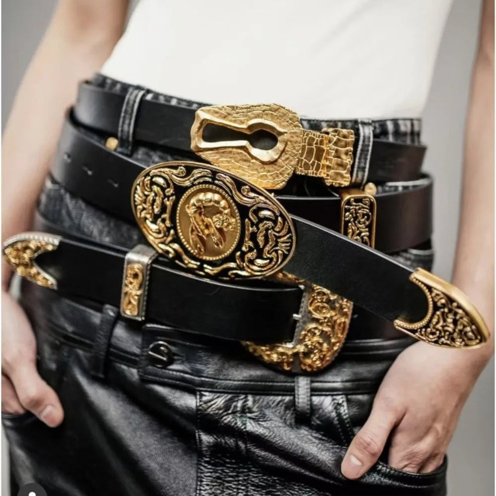 New Luxury Women's Belt Leather Adjustable Waist Belt Buckle Lobster Engraved Buckle Waist Chain for Dresses | Kimlud...