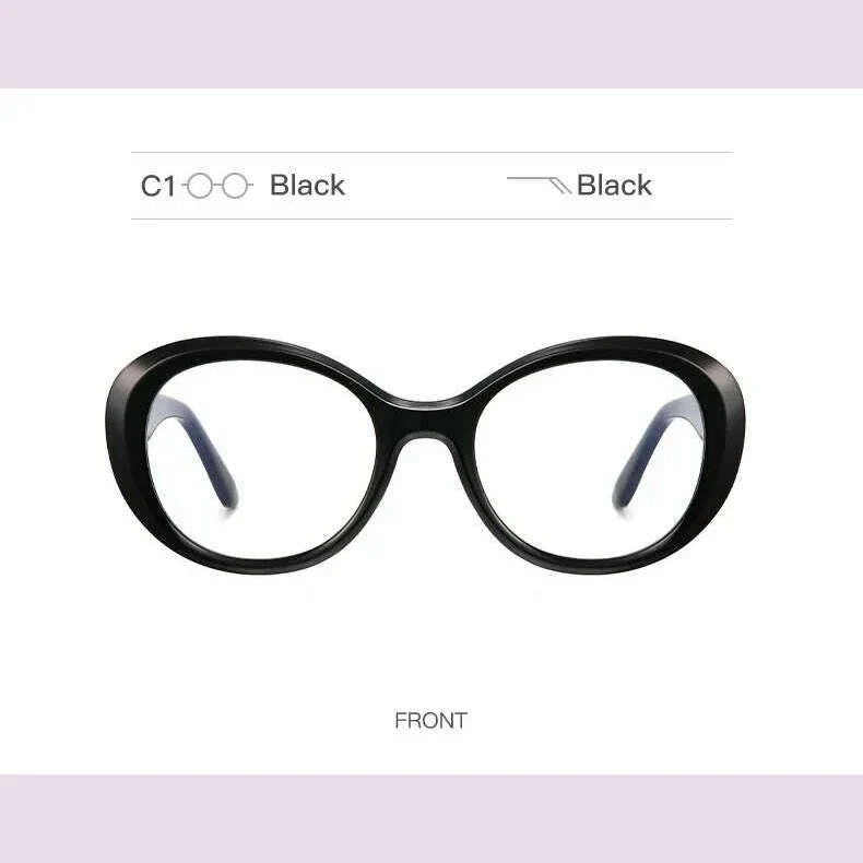 CLLOIO New Fashion Oval Transparent Frame For Women Anti Blue Light Reading Glasses Myopia Customizable Prescription Eyeglasses