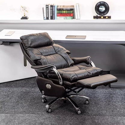 Leather Electric Chair Footrest Lift Rotatable Nordic Lazy Designer Adult Aesthetics Chair Wheels Luxury Bureau Meuble...