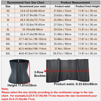 25 bones Waist Trainer Corset Latex Body Shapewear Women Tummy Shaper Belly Sheath Sllimming Belt Modeling Strap Weight Loss