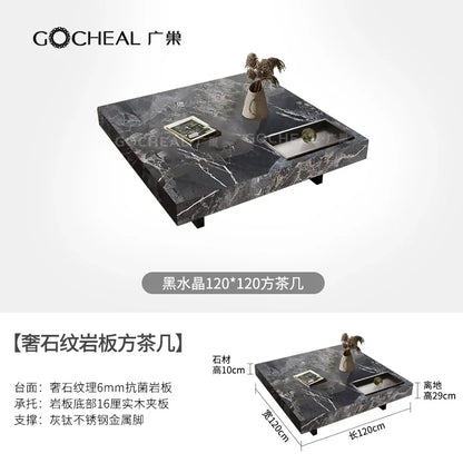 Aesthetic Simple Side Table Marble Minimalist Luxury Modern Coffee Tables Living Room Korean Couchtisch Postmodern Furniture - Kimlud